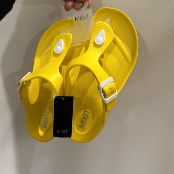 Bright Yellow Mix It Slip In Thong Toe Sandals - Picture 11 of 12